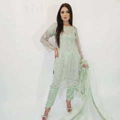 pakistani mint color wedding dress